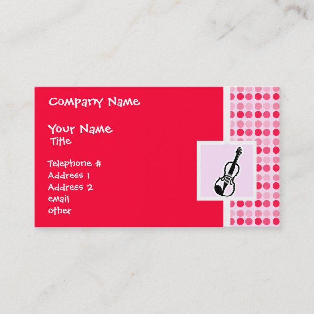 Cute Violin Business Card (Front)