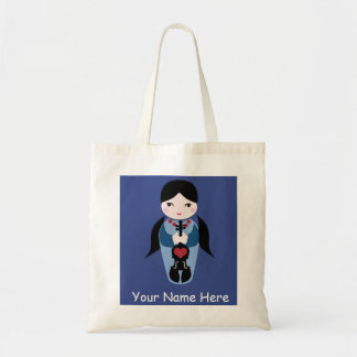 Cute Violin Doll Tote Bag-Add Your Name