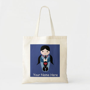 Cute Violin Doll Tote Bag-Add Your Name Bag