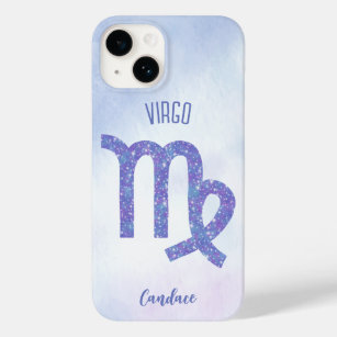 Cute Virgo Astrology Sign Personalised Purple Case-Mate iPhone 14 Case