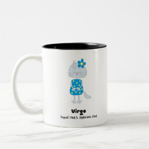 Cute Virgo Zodiac Cat Two-Tone Coffee Mug