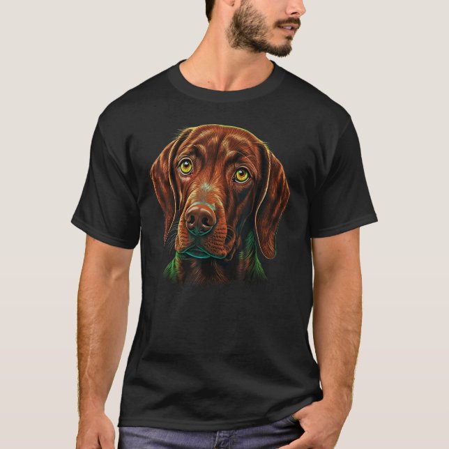 Cute Vizsla Dog on Vizsla Lover_2 T-Shirt (Front)
