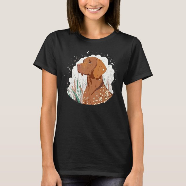 Cute Vizsla Dog on Vizsla Lover_3 T-Shirt (Front)