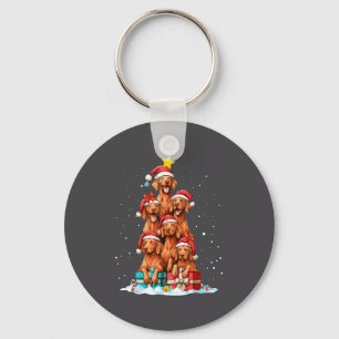 Cute Vizsla Viszla Dog Christmas Tree Xmas Hat  Key Ring