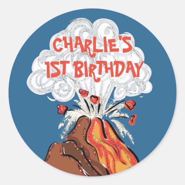 Cute Volcano Sticker Envelope Seal  (Front)