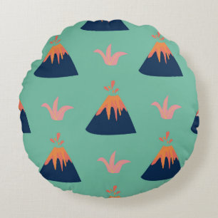 Cute Volcanoes Design Round Cushion