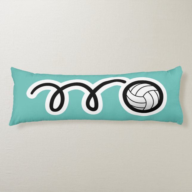 Cute volleyball cartoon custom name kid's bedroom body cushion (Front)