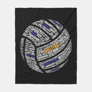 Cute Volleyball Design For Men Women Volleyball Pl Fleece Blanket