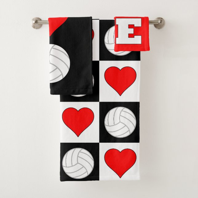 Cute Volleyball Lover Bath Towel Set (Insitu)