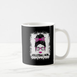 Cute Volleyball Mom Messy Bun Women Volleyball Lad Coffee Mug