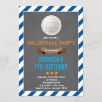 Cute volleyball party invitation