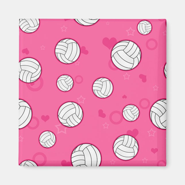 Cute Volleyball Pattern Pink Magnet (Front)