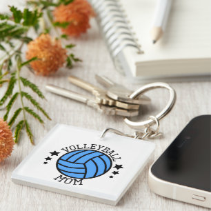 Cute volleyball sports Mom  Key Ring