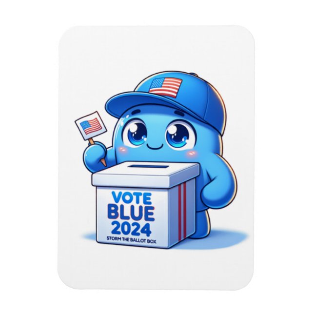 Cute Vote Blue 2024 Presidential Election Flex  Magnet (Vertical)