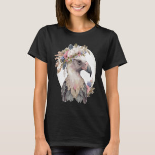 Cute Vulture Bird Flower Crown Floral Exotic Birds T-Shirt