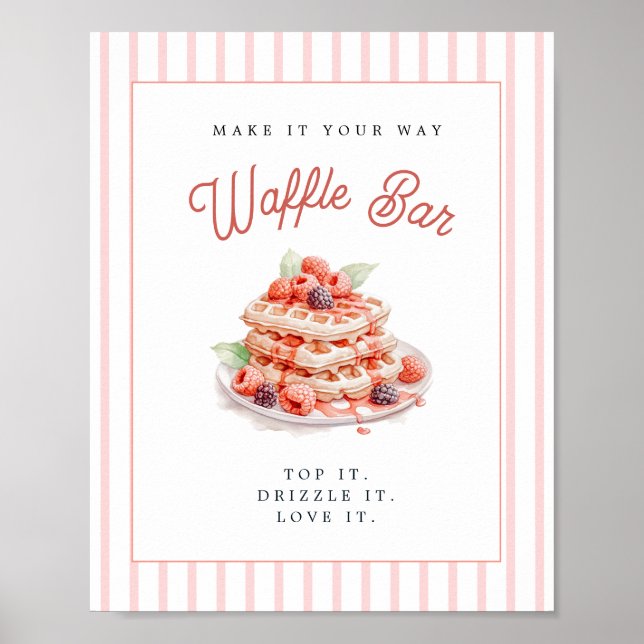 Cute Waffle Bar Bridal shower  Poster (Front)