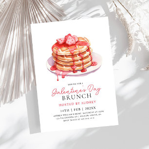 Cute Waffles Valentines Galentines Brunch Invitation