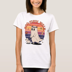 Cute Walk Dog Ghost Cute Spooky Halloween Gift T-Shirt