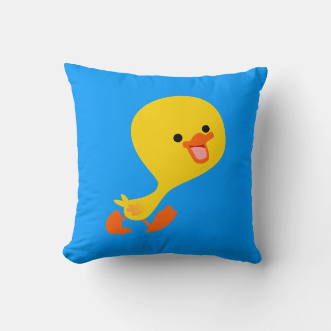 Cute Walking Cartoon Duckling Pillow (Front)