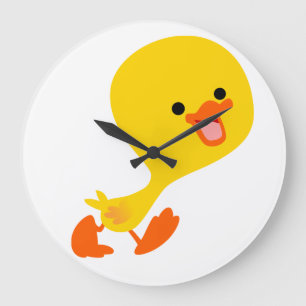 Cute Walking Cartoon Duckling Wall Clock