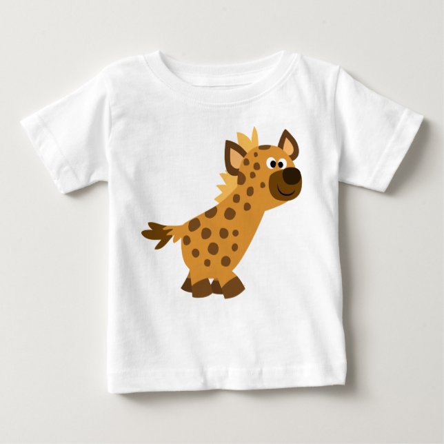 Cute Walking Cartoon Hyena Baby T-Shirt (Front)