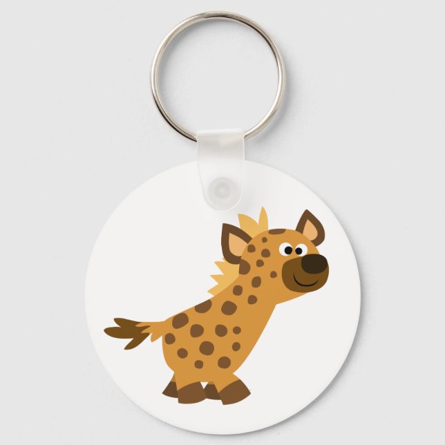 Cute Walking Cartoon Hyena Key Ring (Front)