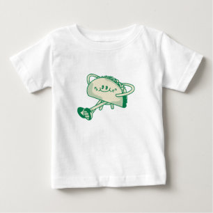 Cute Walking Green Taco Mascot Character Baby T-Shirt