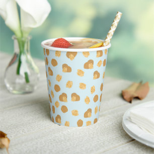Cute Walnuts Nut Pattern Pastel Blue Paper Cups