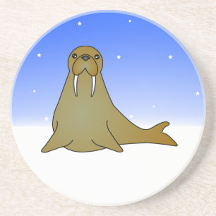 Cute Walrus Cartoon in the Snow Coaster