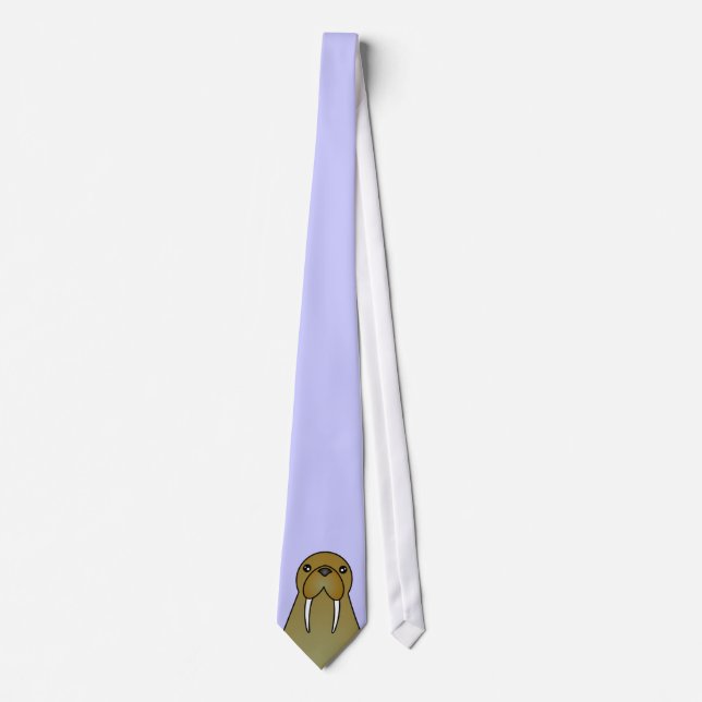Cute Walrus Cartoon Tie (Front)
