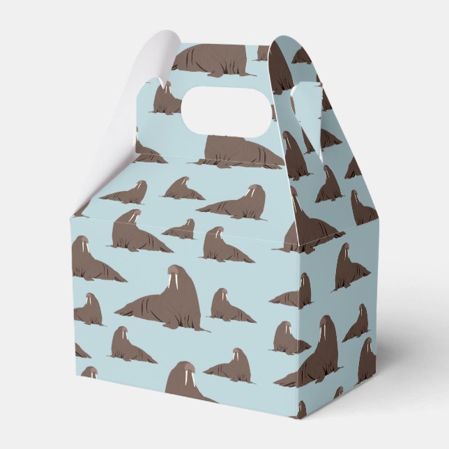 Cute Walrus Pattern  Favour Box (Front Side)