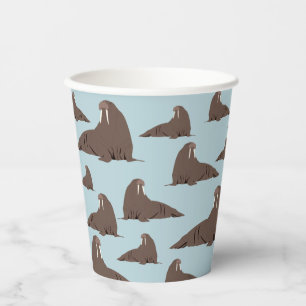 Cute Walrus Pattern Paper Cups