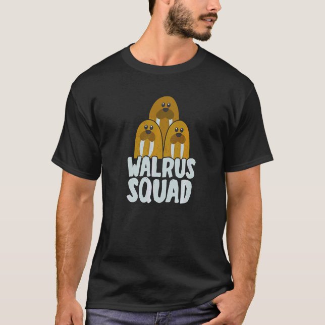 Cute Walrus Squad Teams For Ocean Walrus T-Shirt (Front)