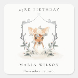 Cute Warm Cozy Autumn Essential Any Age Birthday Square Sticker