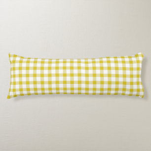 Cute Warm Yellow Gingham Pattern Body Cushion