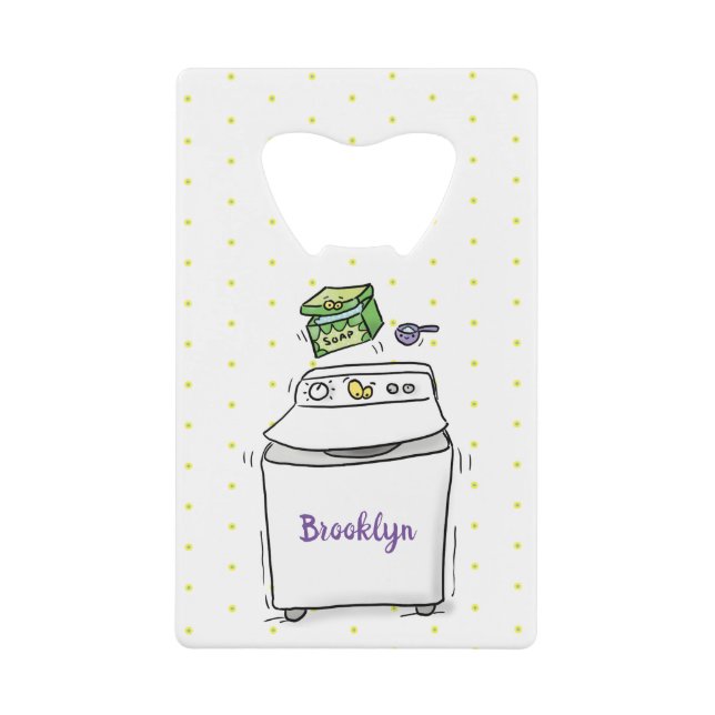 Cute washing machine laundry cartoon illustration (Front)