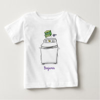 Cute washing machine laundry cartoon illustration