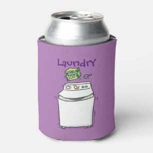 Cute washing machine laundry cartoon illustration can cooler