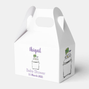 Cute washing machine laundry cartoon illustration favour box
