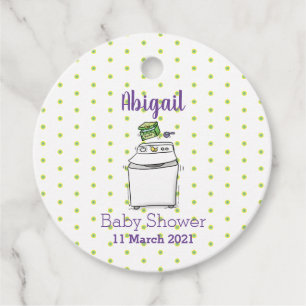 Cute washing machine laundry cartoon illustration favour tags