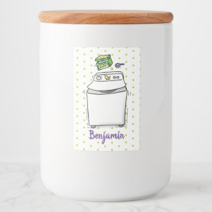 Cute washing machine laundry cartoon illustration food label