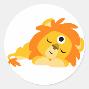 Cute Watchful Cartoon Lion sticker