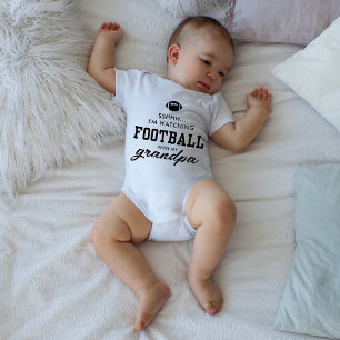 Cute Watching Football With Grandpa Baby Bodysuit