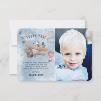Cute Watercolor Aeroplane Aviation Boy Birthday