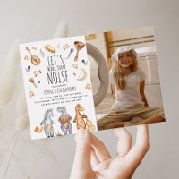 Cute Watercolor African Animals Birthday Photo