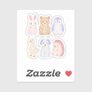 Cute Watercolor Animal Friends Laptop Journal Deco