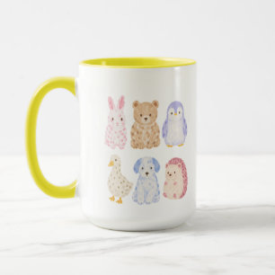Cute Watercolor Animal Friends Laptop Journal Deco Mug
