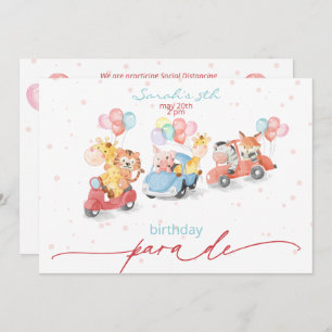Cute Watercolor Animals Birthday Parade Invitation