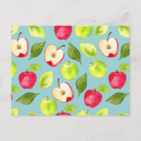 Cute Watercolor Apples Fruit Pattern