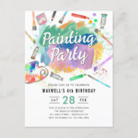 Cute Watercolor Art Paint Painting Party Birthday
